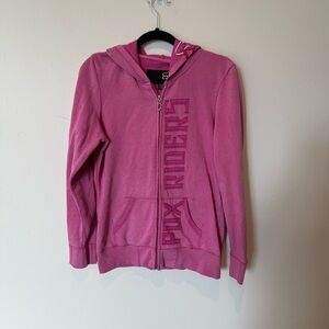 Fox Pink Zip Up Hoodie Womens Size XL Casual Motorcross Dirt Bike Racing 2000s